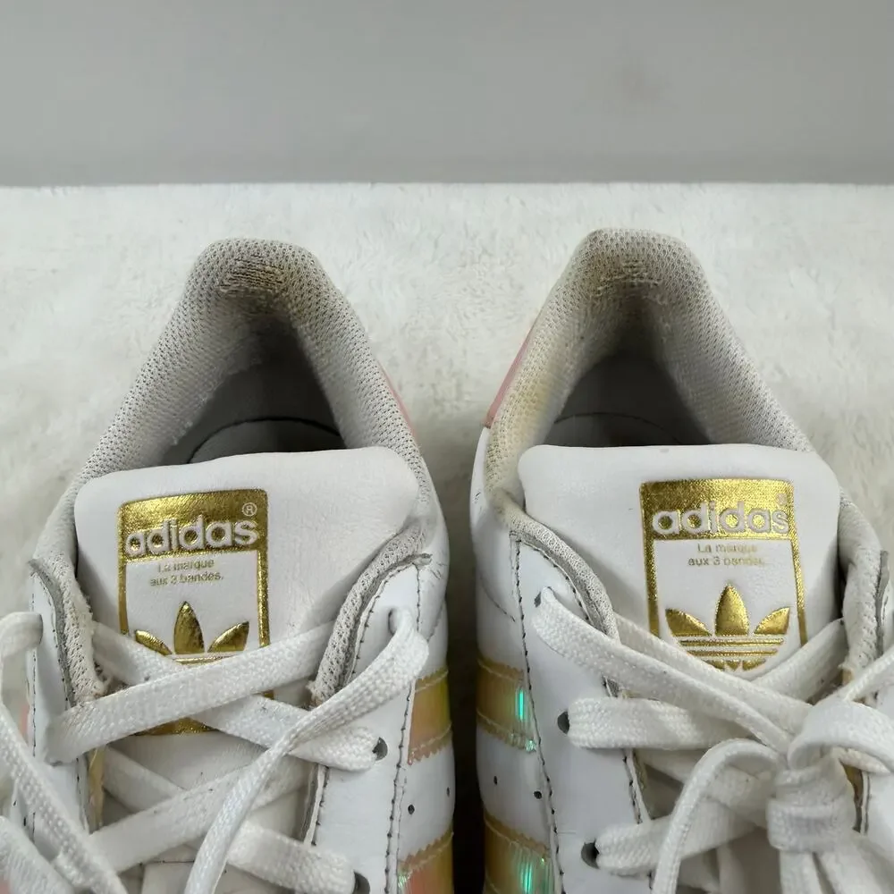 Adidas Superstar Low Youth White Iridescent Size 7